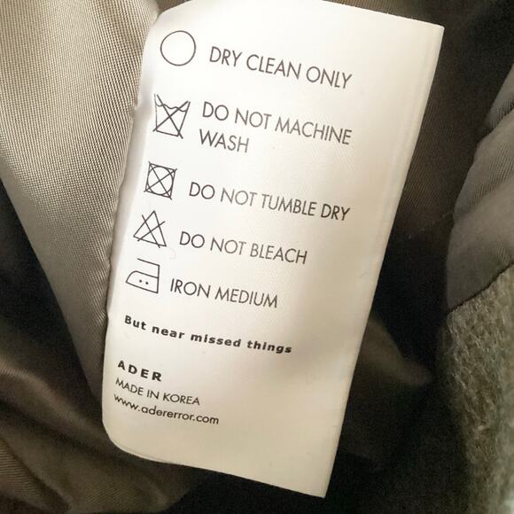 Ader Error Roxie Khaki Green Wool Deconstructed Button Front Midi Skirt S - Picture 9 of 12